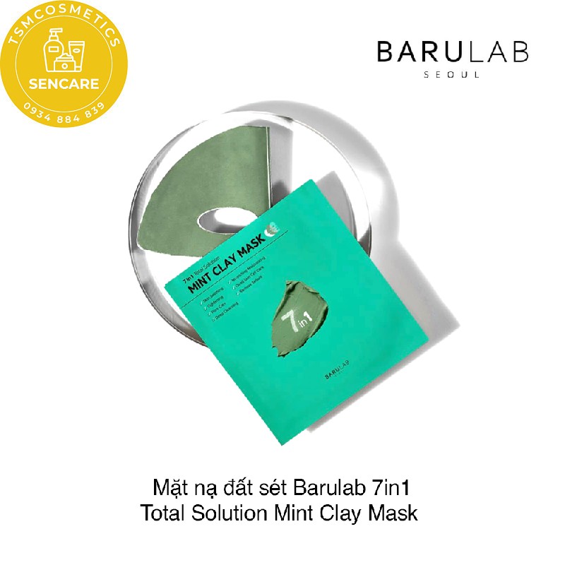 [BARULAB] MẶT NẠ BÙN KHOÁNG BẠC HÀ TẨY DA CHẾT , KIỂM SOÁT BÃ NHỜN , LỖ CHÂN LÔNG 7 IN 1 BARULAB MINT CLAY MASK 7 IN 1