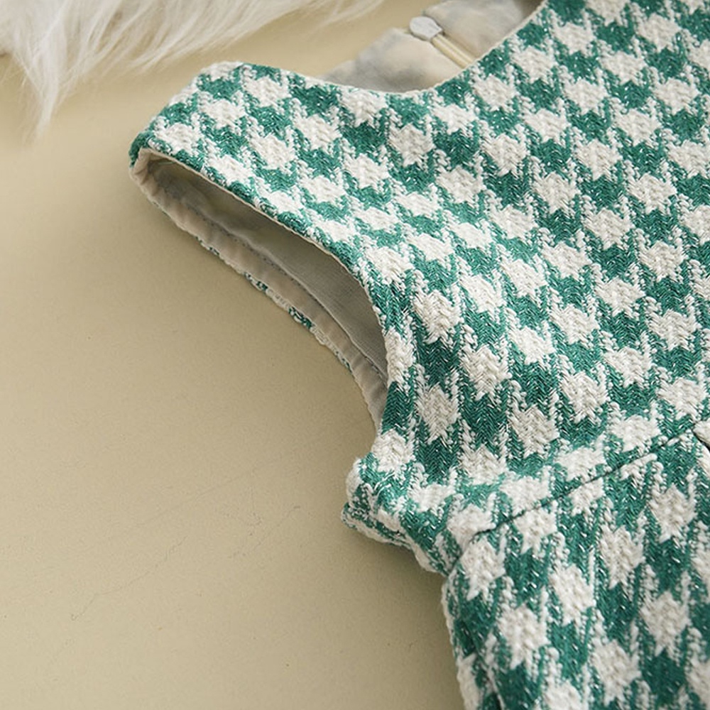 BEAR LEADER Set Đồ Thu Đông 2 Món Gồm Đầm Sát Nách Và Áo Khoác Tay Dài In Họa Tiết Gấu Dễ Thương Cho Bé Gái 2-7 Tuổi