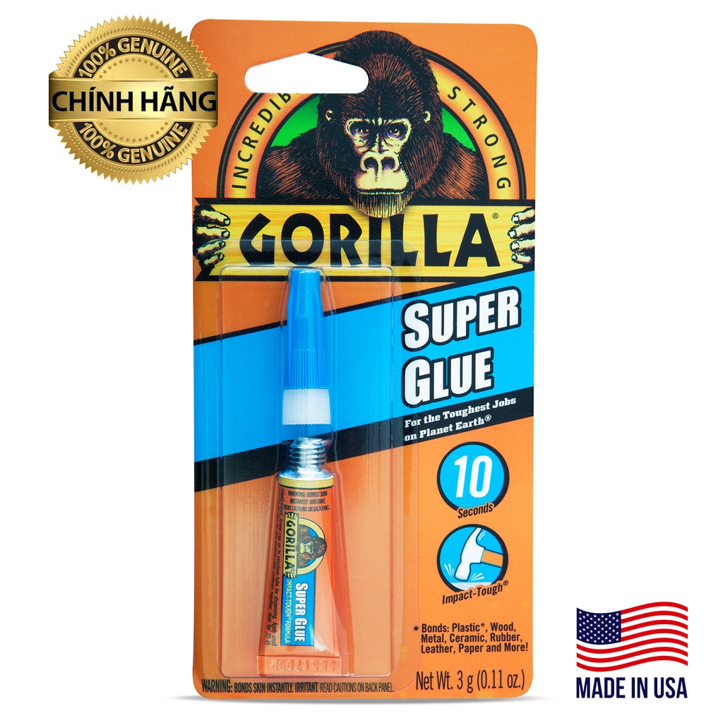 Keo Dán Giày Siêu Dính Siêu Nhanh Gorilla Super Glue, Keo Dán Giày Thể Thao Chính Hãng Gorilla Super Glue