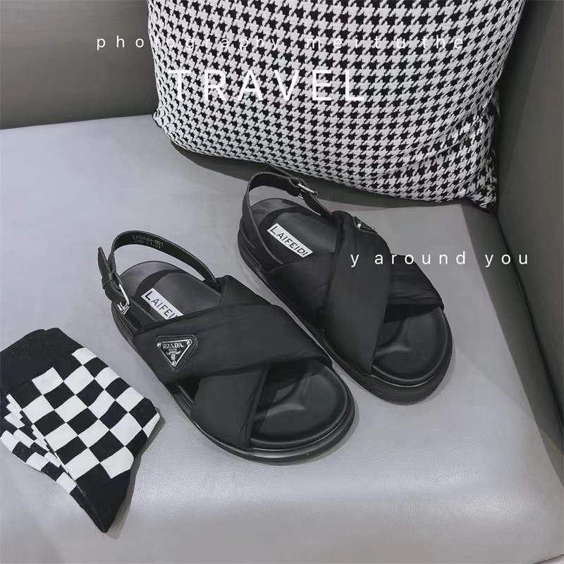 Giày xăng đan da thật hở ngón đế dày phong cách thời trang mùa hè dành cho nữ 2022