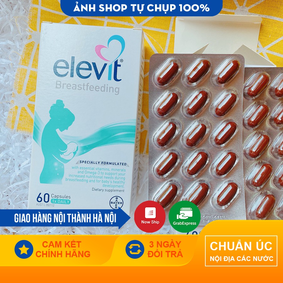 Elevit sau sinh cho Mẹ, Elevit Bú, Elevit Breastfeeding 60 viên (Date 2023) - Xuất xứ Úc