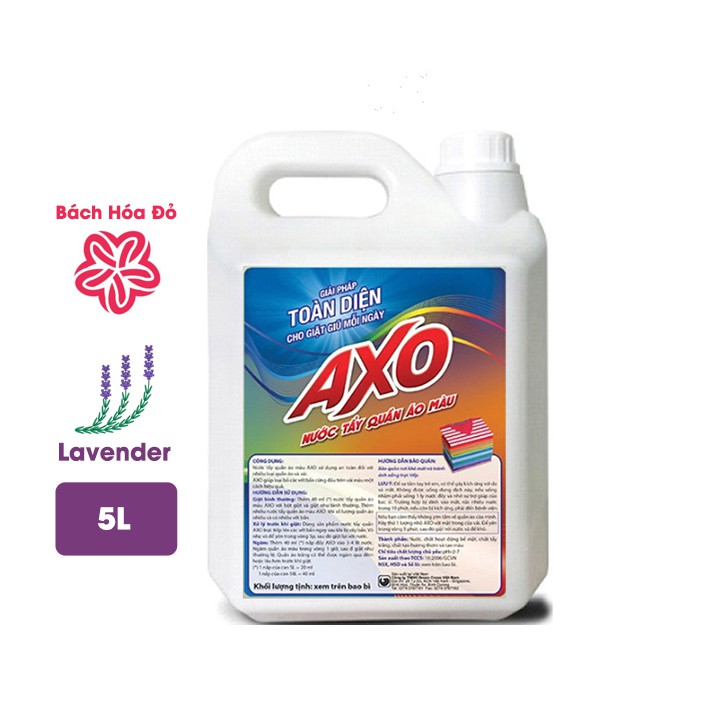 Nước Giặt Tẩy Quần Áo Màu AXO chai 1L8 - Hương Lavender