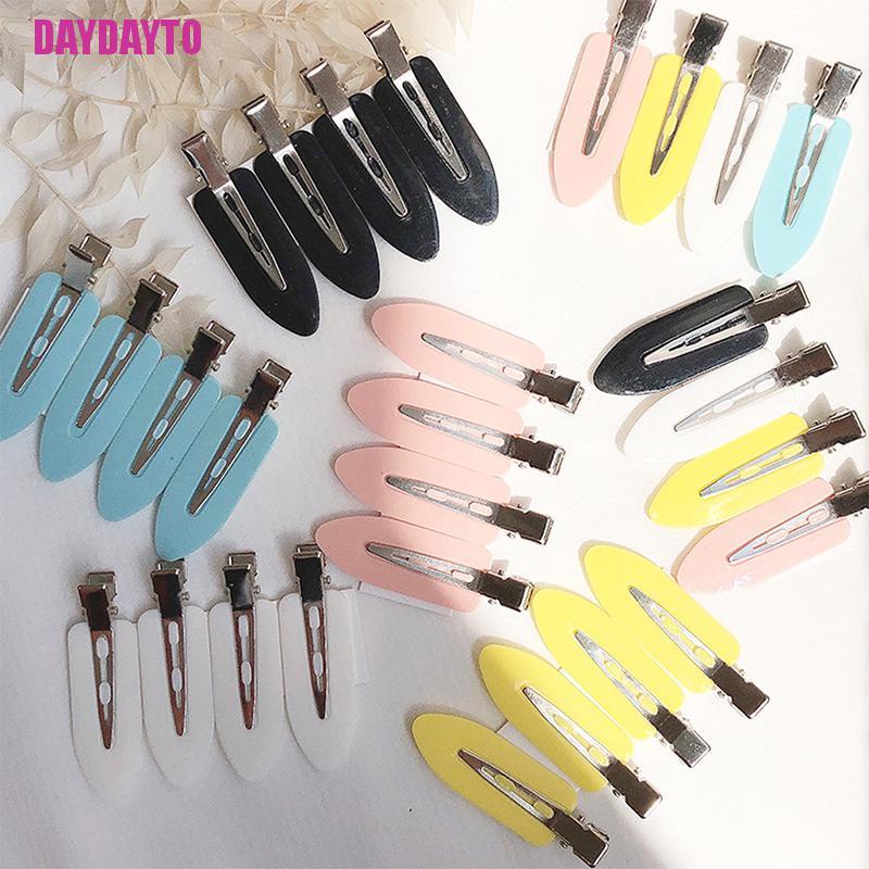 Set 4 Kẹp Tóc Kim Loại Không Đường May Dễ Thương Cho Nữ