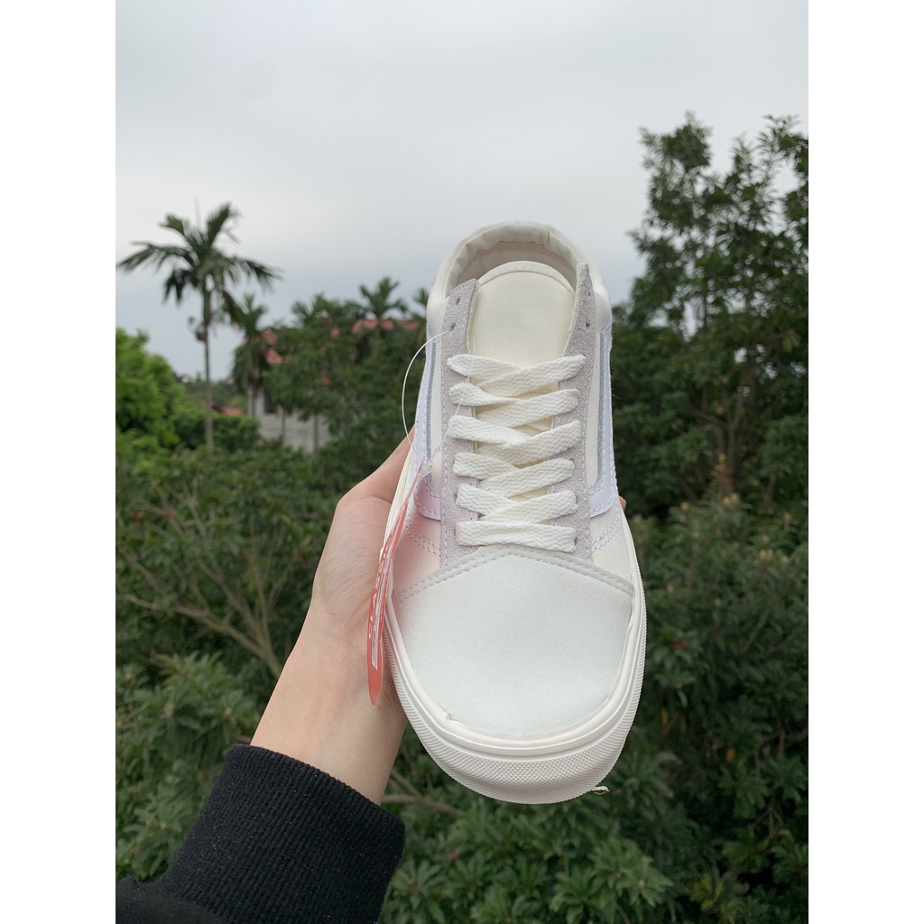 Giày 𝐕𝐚𝐧𝐬 𝐎𝐥𝐝 𝐒𝐤𝐨𝐨𝐥 Trắng Kem 1,1