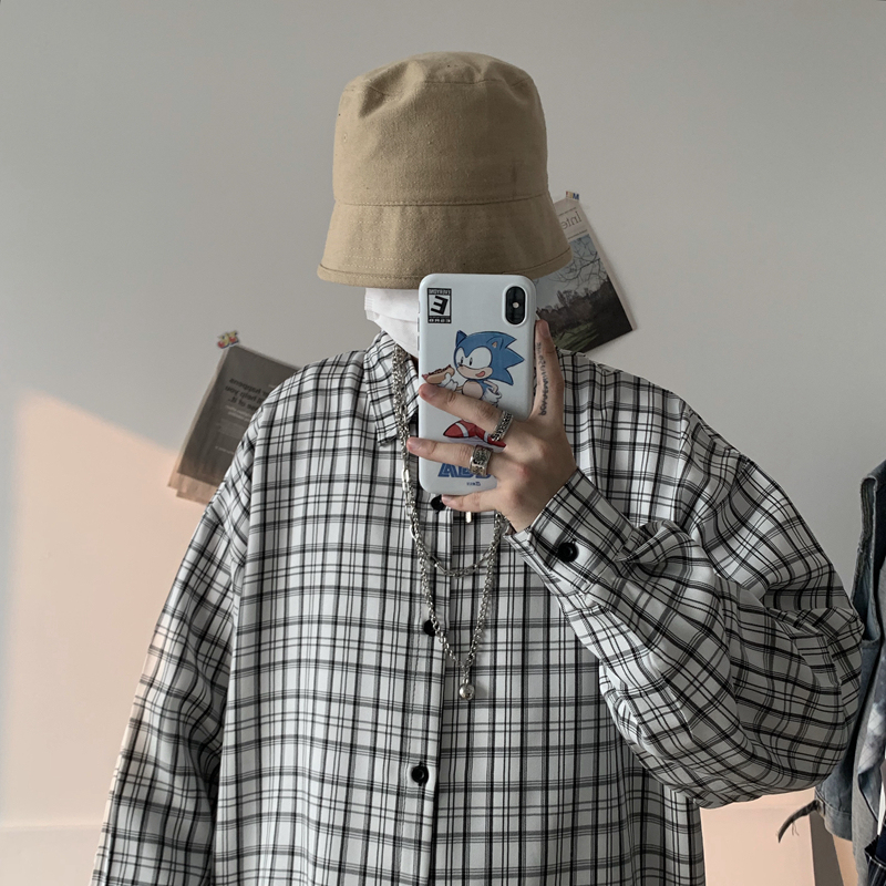 Áo sơ mi nam dài tay form rộng Kẻ Sọc 2021, áo sơ mi nam hàn quốc dài tay Unisex | BigBuy360 - bigbuy360.vn