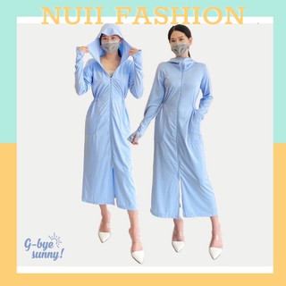 Áo Chống Nắng Nữ Dài Khoác Toàn Thân Đục Lỗ Thoáng Mát Túi Zip  ; N04 - NUII