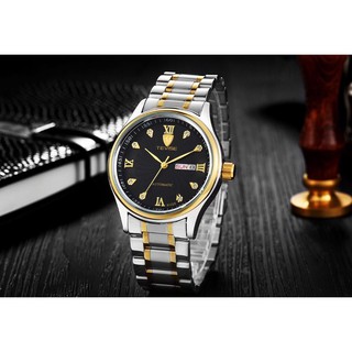 đồng hồ cơ tevise mặt tròn dây inox