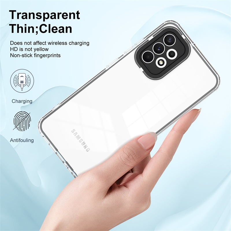 Ốp Điện Thoại PC Viền TPU Mềm Trong Suốt 3 Trong 1 Cho Samsung Galaxy A13 A23 LTE A52 A52S A33 A53 A73 A12 M12 A32 A72 A51 A71