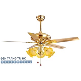 [GIÁ TỐT NHẤT] QUẠT TRẦN ĐÈN CHÍNH HÃNG 5 CÁNH VÀNG ĐỒNG