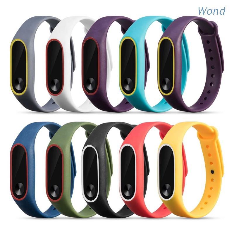 Dây Đeo Thay Thế Chất Liệu Silicon 2 Màu Cho Xiaomi Mi Band 2