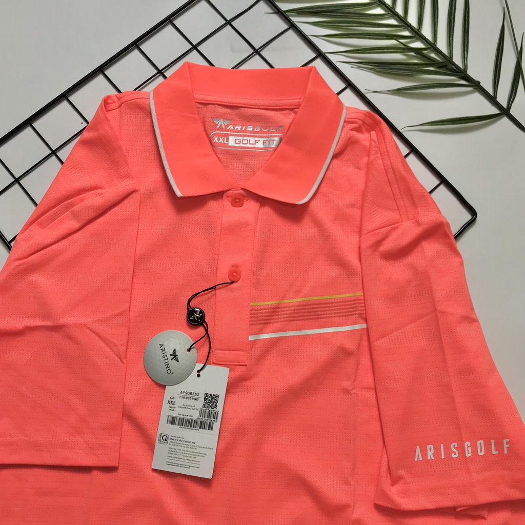 Áo polo nam Aristino  GOLF FIT cao cấp màu cam APSG03S1