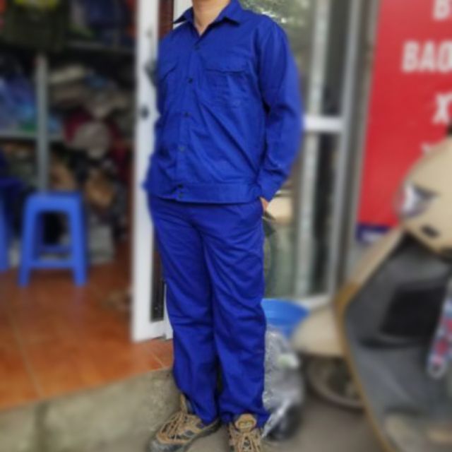 Quần áo bảo hộ lao động màu xanh Công nhân