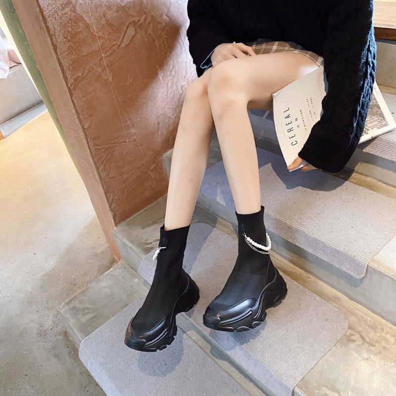 LoC(ẢNH THẬT) Giày Boot Thể Thao Len Chun Xích Ngọc Mềm Êm Fullbox Cao Cấp
