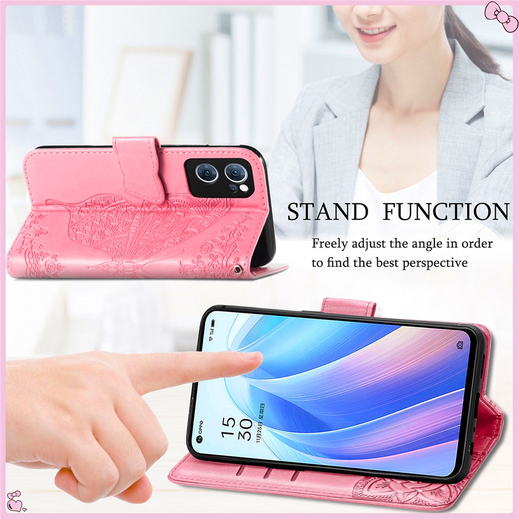 Bao Da Điện Thoại Nắp Lật Từ Tính Chống Sốc Có Ngăn Đựng Thẻ Cho OPPO Reno 7 Z SE Pro 5G Reno7 Reno7Z Reno7SE Reno7Pro