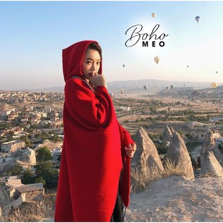 Áo choàng poncho đỏ