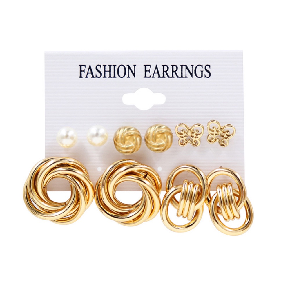 Khuyên Tai Ngọc Trai Hợp Thời Trang | Set 9 Đôi Bông Tai Tua Rua Dễ Phối Đồ Thời Trang Cho Nữ
