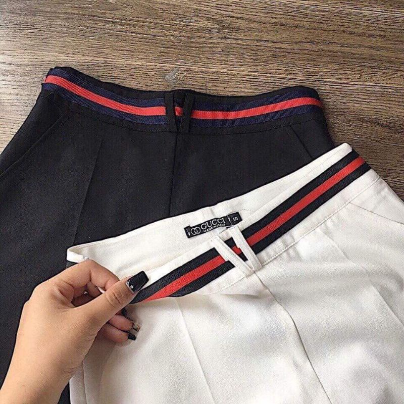 Quần baggy vải cạp viền