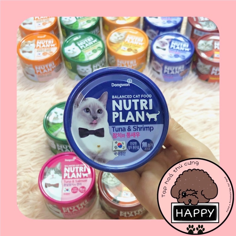 [6 VỊ] Pate Nutri Plan nhiều vị cho mèo / Thức ăn Hàn Quốc đóng hộp Nutriplan Dongwon cho mèo [Ảnh thật][Có sẵn]