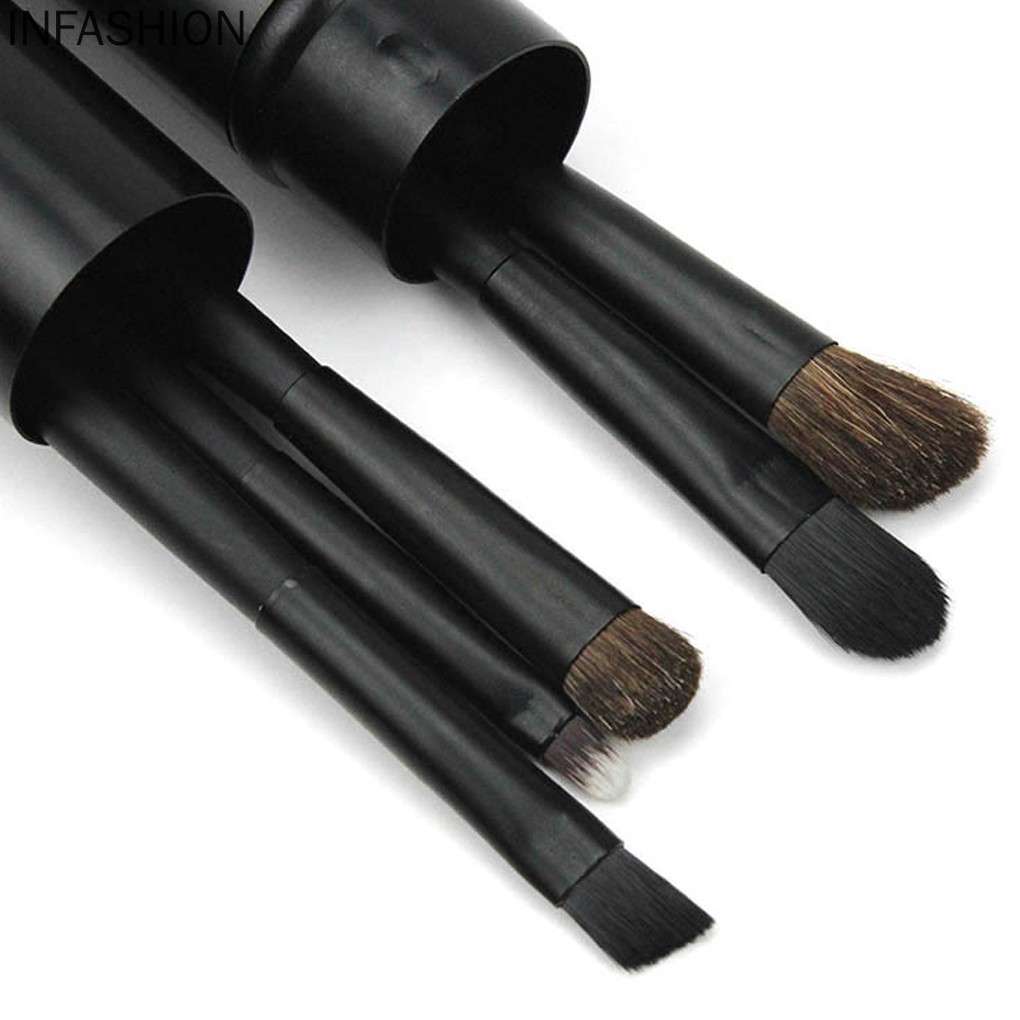 (Hàng Mới Về) Set 5 Cọ Trang Điểm Kèm Ống Đựng Tiện Dụng