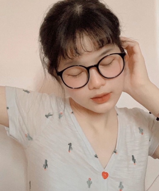 Gọng kính nhựa tròn trơn basic siêu hot 2020
