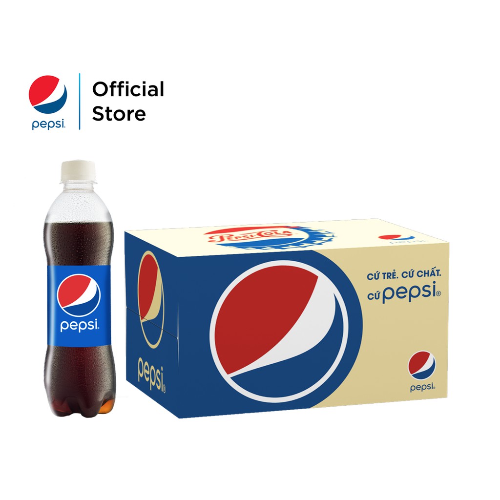 [HCM]Thùng 24 Chai Nước Ngọt Có Gaz Pepsi (390ml/chai)