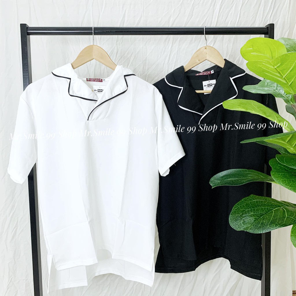 ÁO SƠ MI TAY NGẮN VIỀN CỔ UNISEX MR SMILE 99 SHOP ULZZANG STREET STYLE