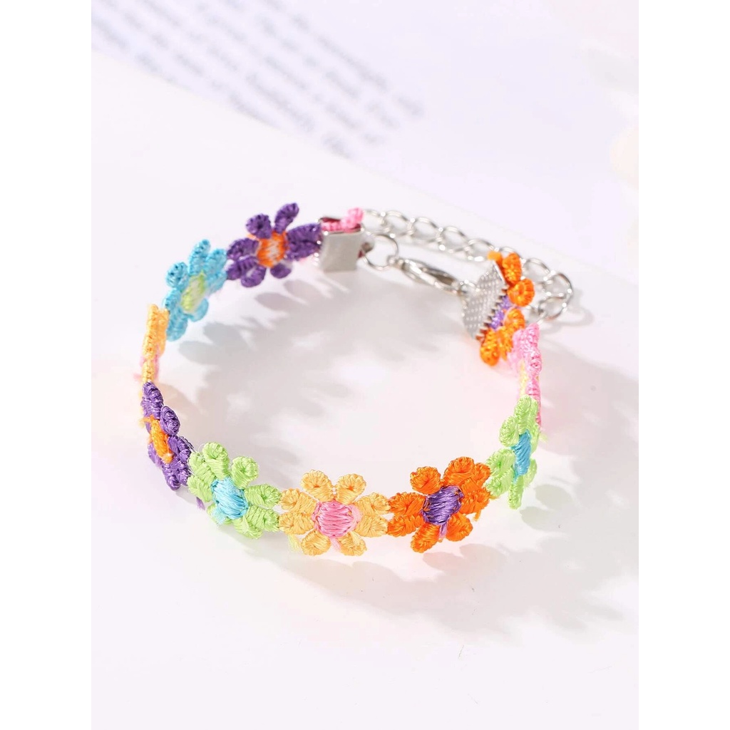 Vòng tay hoa nhiều màu y2k