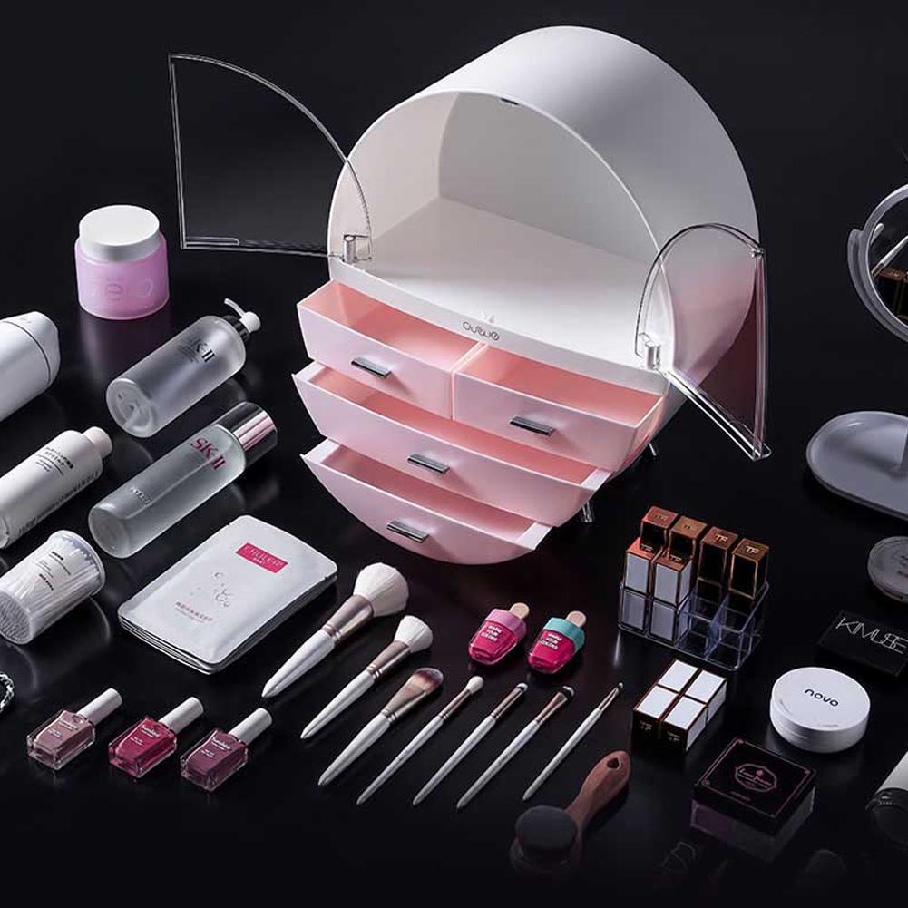 OCEANMAP Hộp Đựng Mỹ Phẩm Bằng Acrylic Trong Suốt Hình Quả Trứng Sức Chứa Lớn