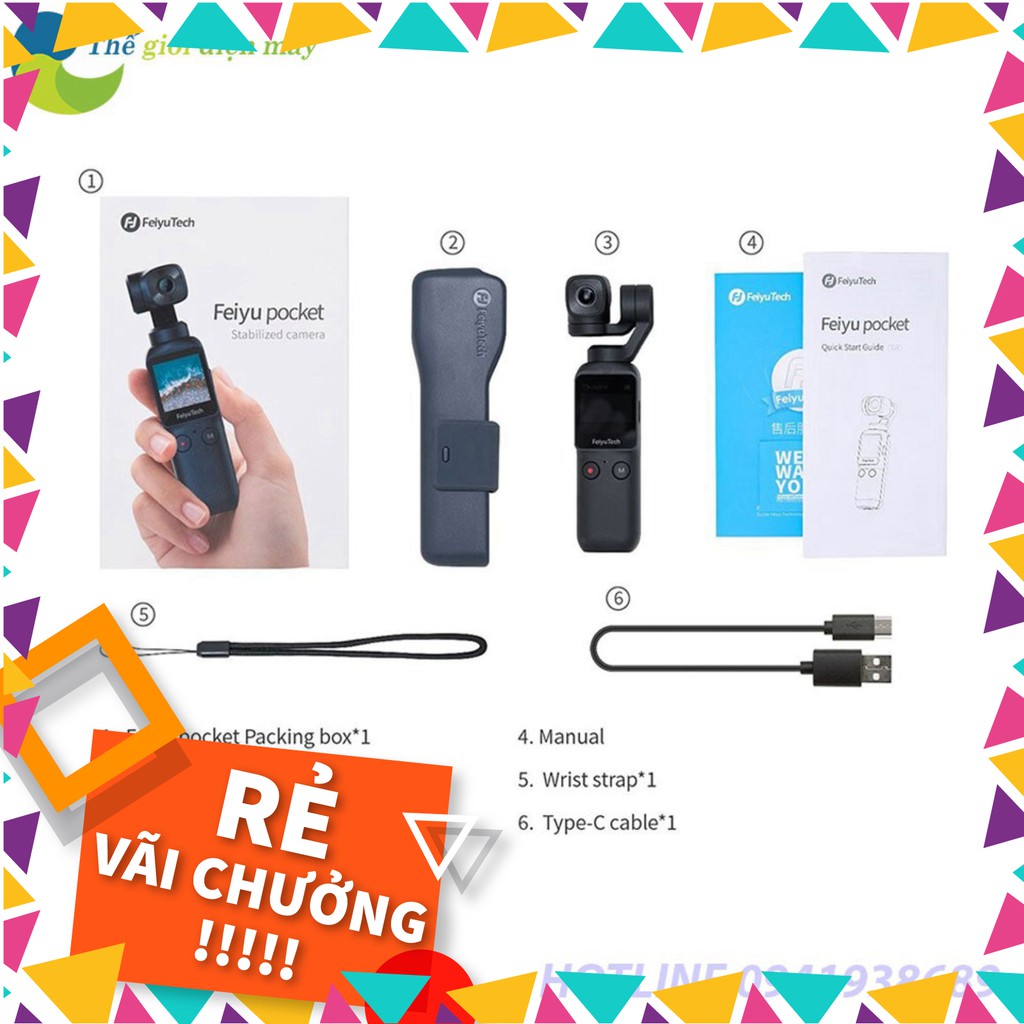 Máy quay cầm tay chống rung Gimbal Feiyu Pocket - Bảo hành 12 tháng - Shop Thế Giới Điện Máy [SALE]