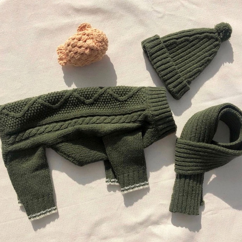 Áo Len Bốn Lớp Kèm Khăn Choàng Cho Thú Cưng