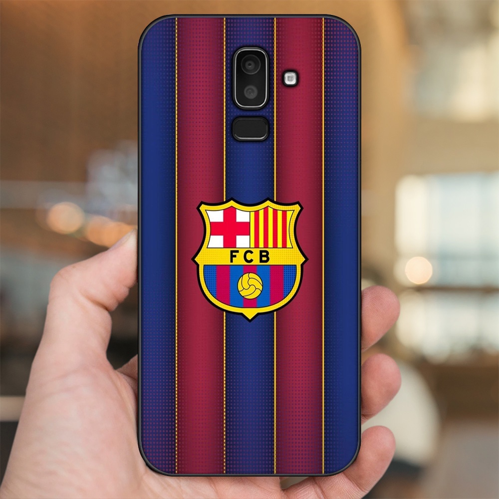 Ốp lưng Samsung J8 viền đen in hình Barcelona Barca