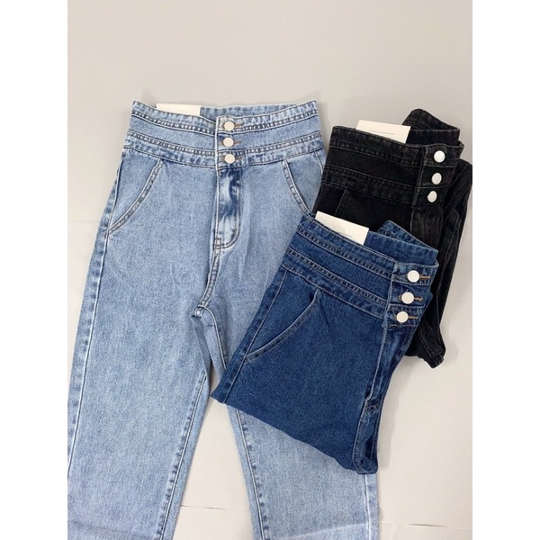 ▶️ Quần bò baggy trơn lưng cao siêu đẹp. 3 màu size S M L