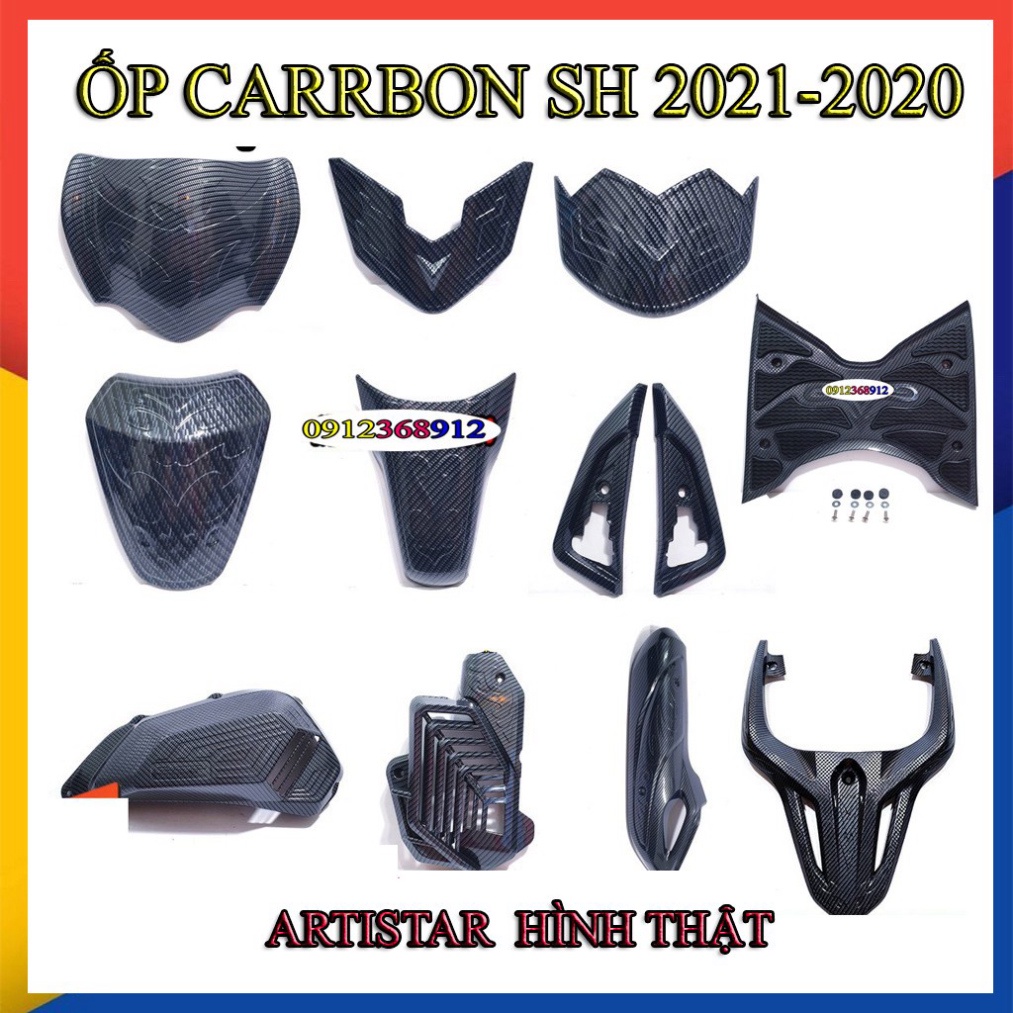 Bộ Ốp Carbon (Cacbon) Cho Sh 2020 - 2021( giá lẻ từng món) Ảnh thật Sp