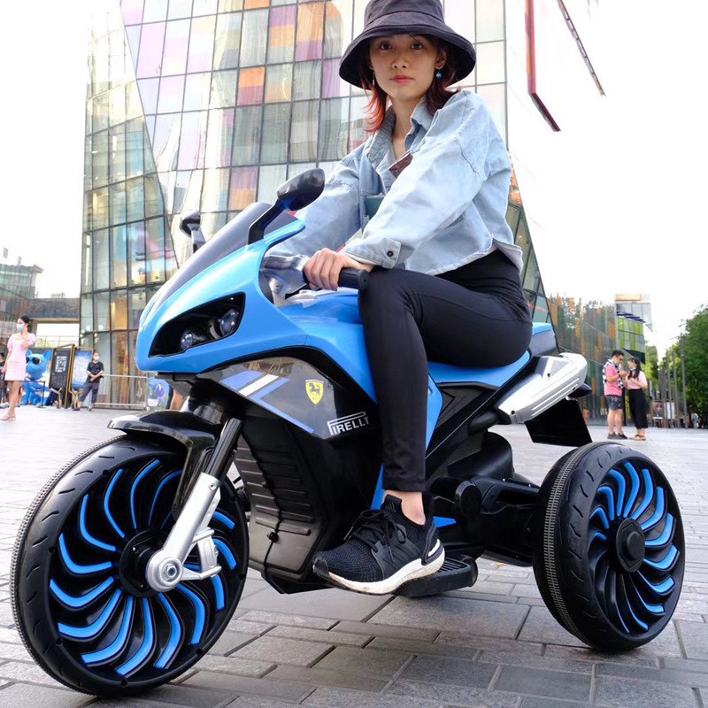 Xe máy điện 3 bánh 900 moto thể thao đạp ga 2 động cơ cho bé (Đỏ-Trắng-Xanh dương-Xanh lá)