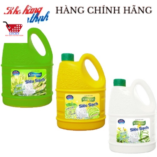 Can Nước Rửa Chén 1500ml KIMONO Công Nghệ Nhật Bản -H.Chanh/ Sả chanh/Thiên nhiên - Siêu Sạch, Siêu Tiết Kiệm