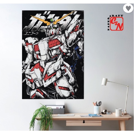 Poster nhựa siêu lớn|Poster Unicorn Gundam Odaiba- Poster dán tường