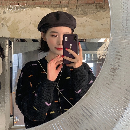 Mũ nồi nữ chất liệu cotton trơn, mũ beret nữ phong cách Hàn Quốc mã BR4