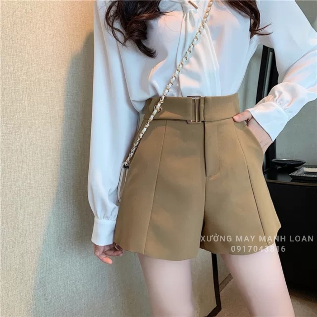 Quần Short Nữ Lưng Cao Kèm Đai Siêu Hot Chất Đẹp Loại 1 N087