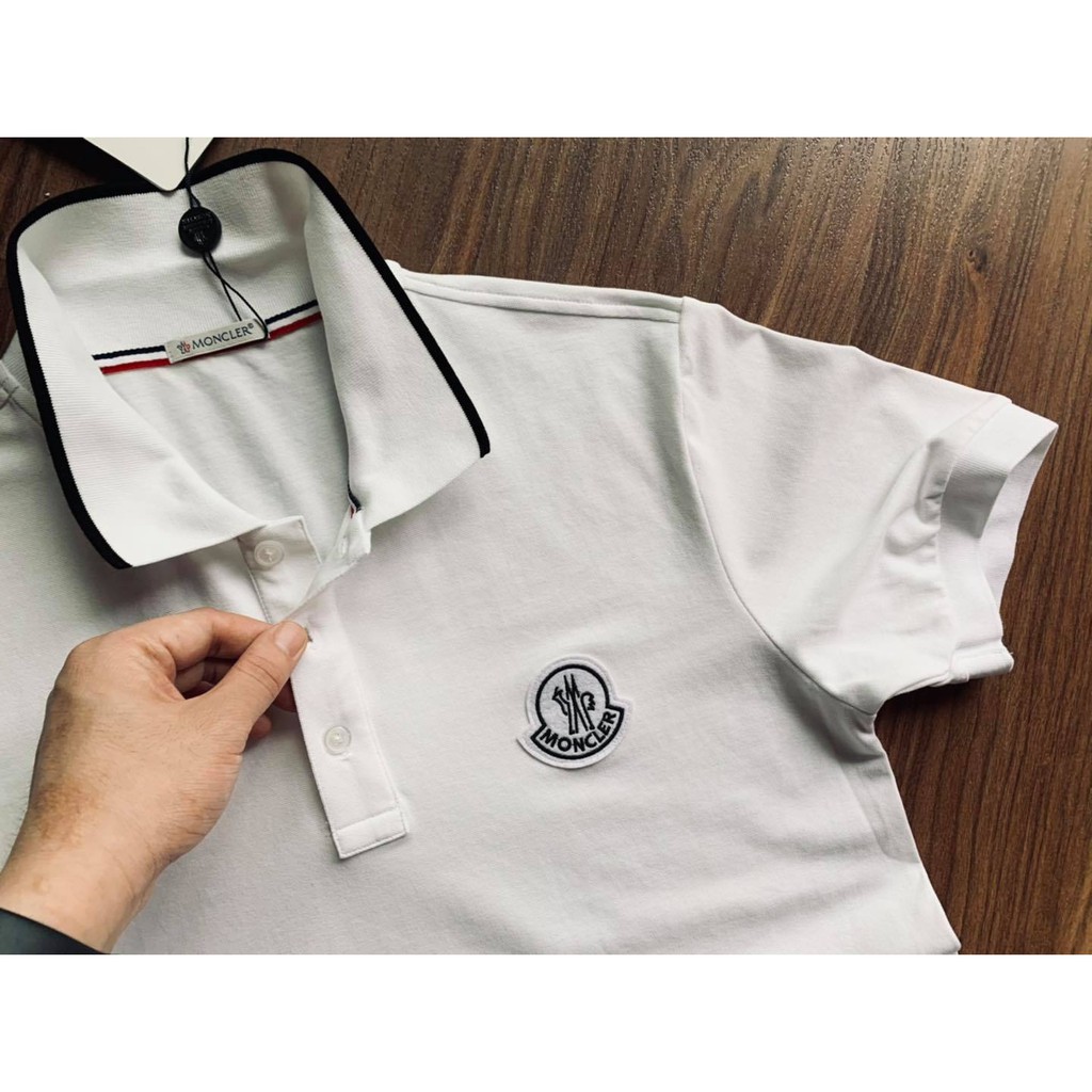 Polo MONCLER nam cộc tay cổ viền