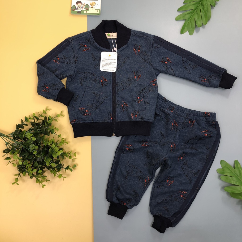 Bộ nỉ da cá thể thao thu đông họa tiết bé gái, bé trai size 6-10T, cho bạn từ 19-30kg. Chất nỉ da cá đẹp, dày dặn