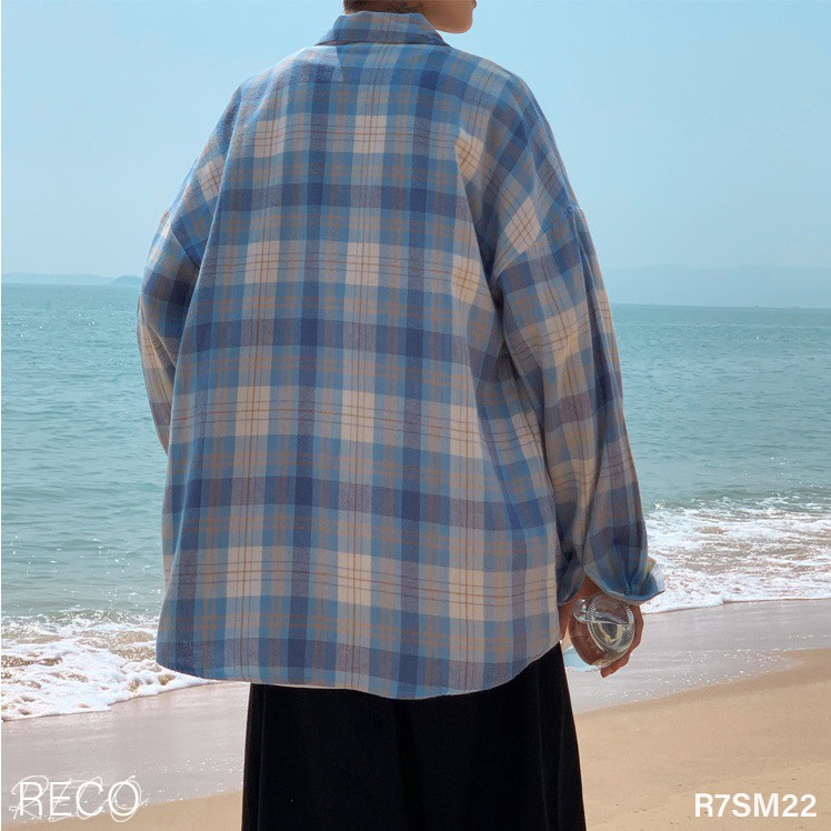 Áo sơ mi nam nữ Hàn Quốc cao cấp dáng rộng dài tay Shirt Loose R7SM22