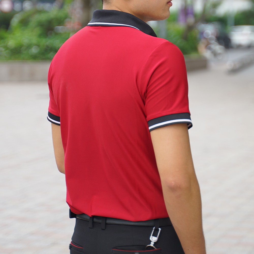 Áo thun nam POLO thêu chữ Champion cotton lạnh sang trọng đỏ đô- Glory A30521DD | BigBuy360 - bigbuy360.vn