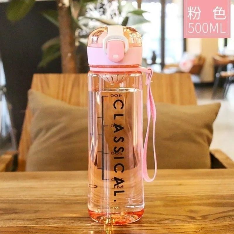 Bình nước nhựa classic có quai, tiện lợi mang đi chơi, tập gym, mang đi học, đi thể dục. bình nước 500ml