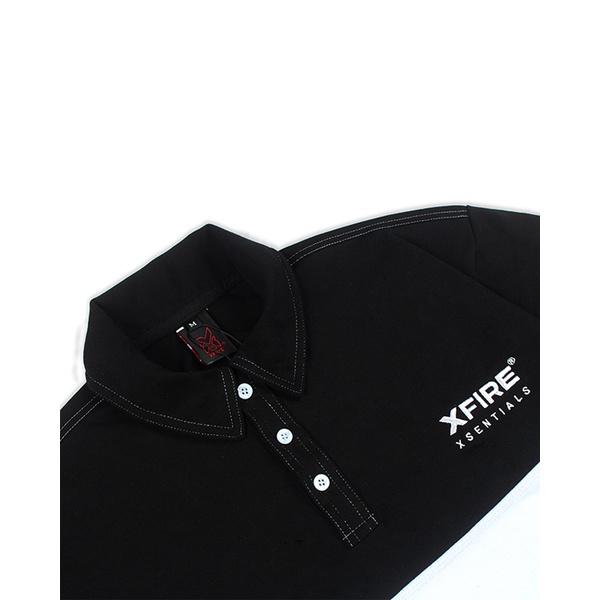Áo Polo Nam Nữ Oversize Unisex Form Rộng Ngắn Tay Có Cổ Màu Đen Phối Trắng Đen Local Brand by Xfire