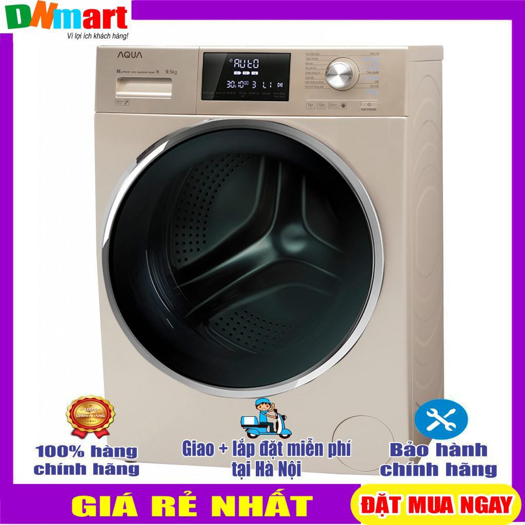 Máy giặt Aqua cửa ngang 9.5 kg màu vàng AQD-DD950E.N