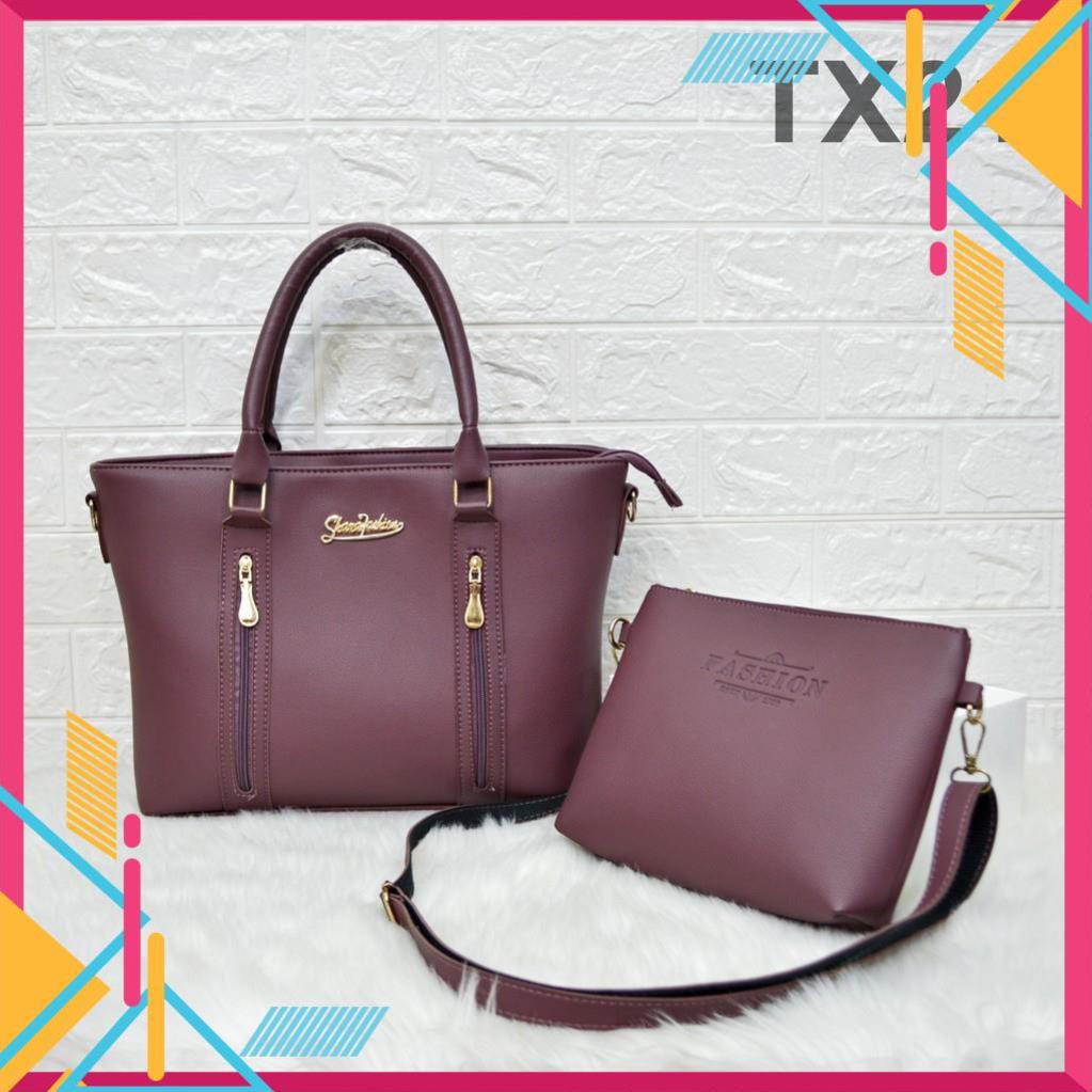 Bộ Túi Xách Nữ Thời Trang Cao Cấp - 2 Dây Kéo