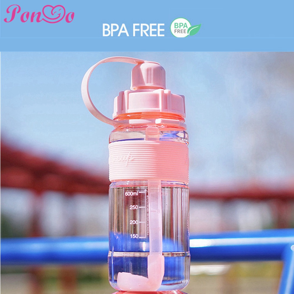 Bình Nước Thể Thao 600ml Kèm Ống Hút Cho Bé