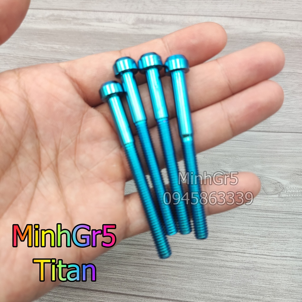 ỐC 6li 6Ly TRỤ TITAN GR5 GẮN LỐC MÁY XANH LỤC BẢO