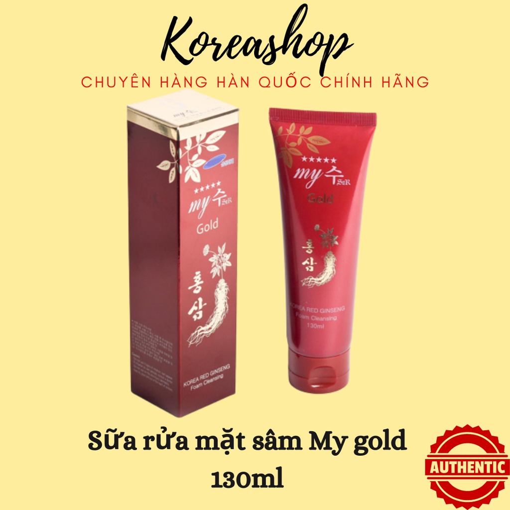 Sữa rửa mặt hồng sâm đỏ My Gold Hàn Quốc 130ml - giữ ẩm tốt cho da, duy trì sự đàn hồi, làm cho da mịn màng và tươi sán