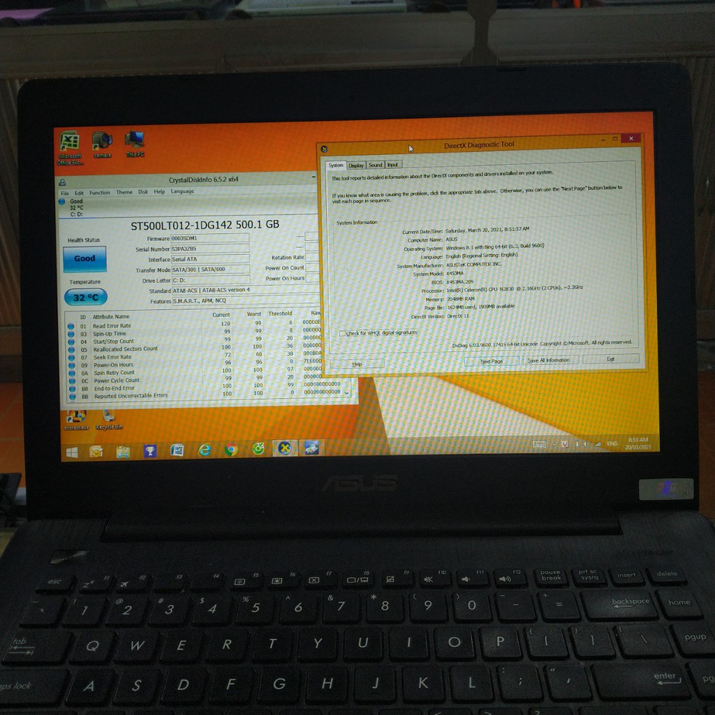 Laptop Asus x453 chip Intel n2830 RAM 2GB ổ 500gb máy mỏng thời trang đẹp nguyên tem | BigBuy360 - bigbuy360.vn